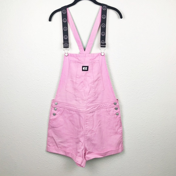 pink short dungarees